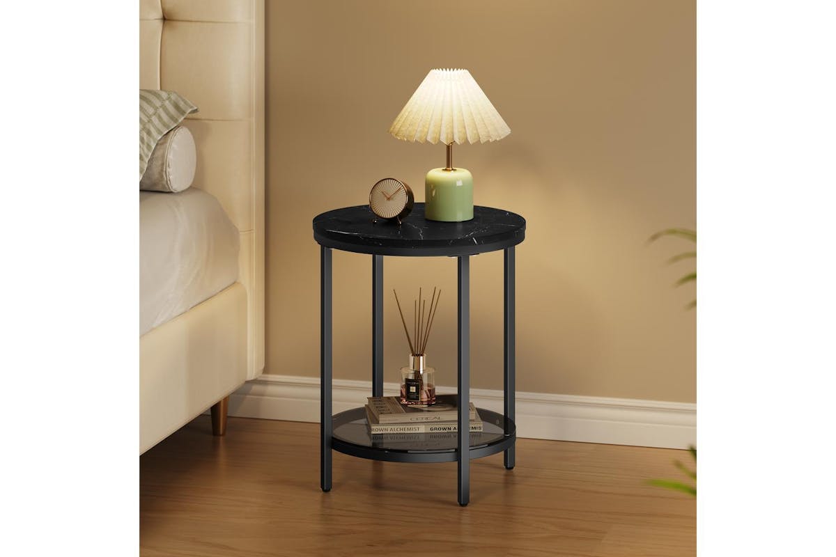 Side Table | Side Table | Marble Black-ink Black | 45 X 55 Cm-7