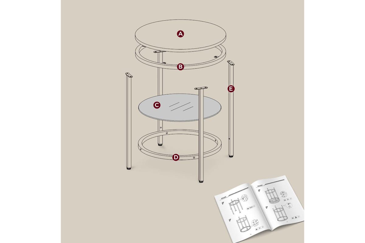 Side Table | Side Table | Marble Black-ink Black | 45 X 55 Cm-8
