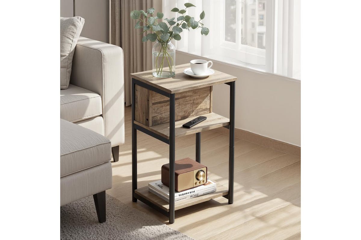 Vasagle End Table | Side Table | Particleboard And Steel | 30 X 34 X 58 Cm-2