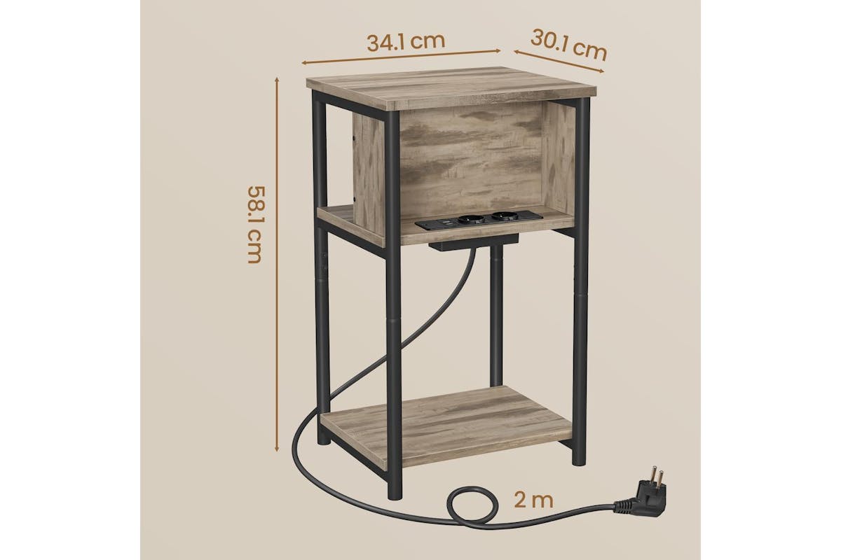 Vasagle End Table | Side Table | Particleboard And Steel | 30 X 34 X 58 Cm-3