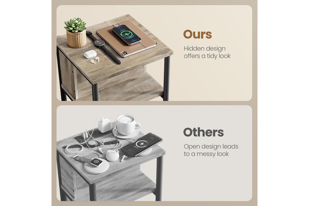 Vasagle End Table | Side Table | Particleboard And Steel | 30 X 34 X 58 Cm-5