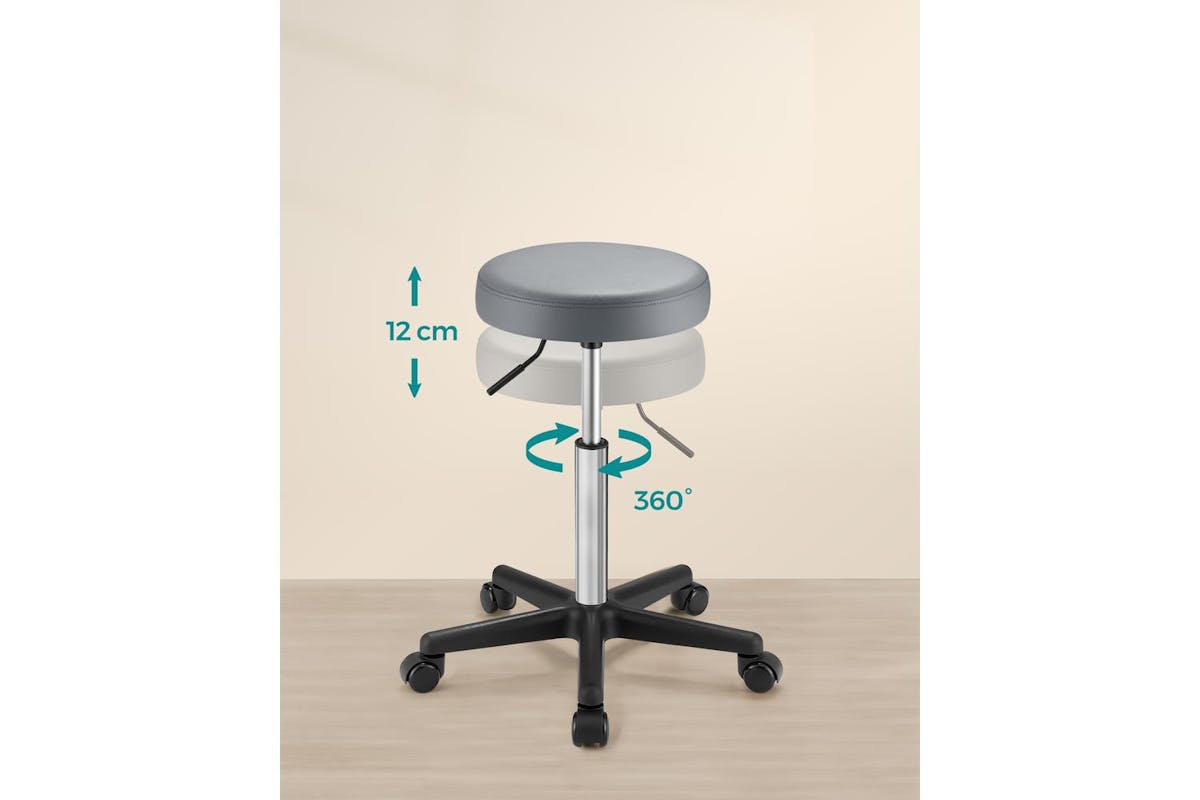 Songmics Bar Stool With Wheels | Faux Leather | Height Adjustable-6