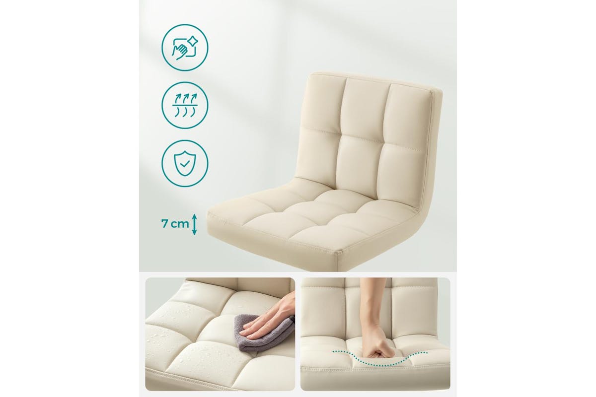 Songmics Bar Stools | Pu Leather | Sand Beige | Adjustable Height-4