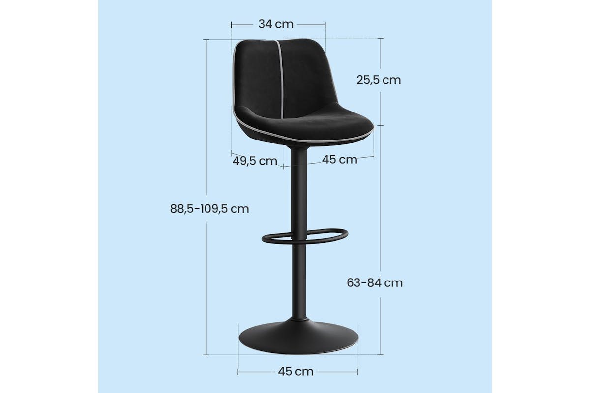 Vasagle Bar Stools | Adjustable Height | Set Of Two-2