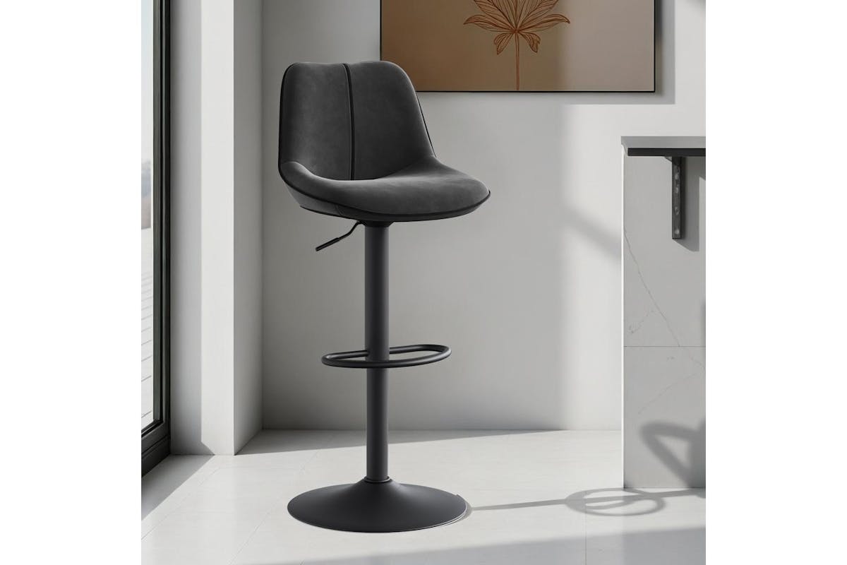 Vasagle Bar Stools | Velvet | Anthracite Gray | Adjustable Height-3