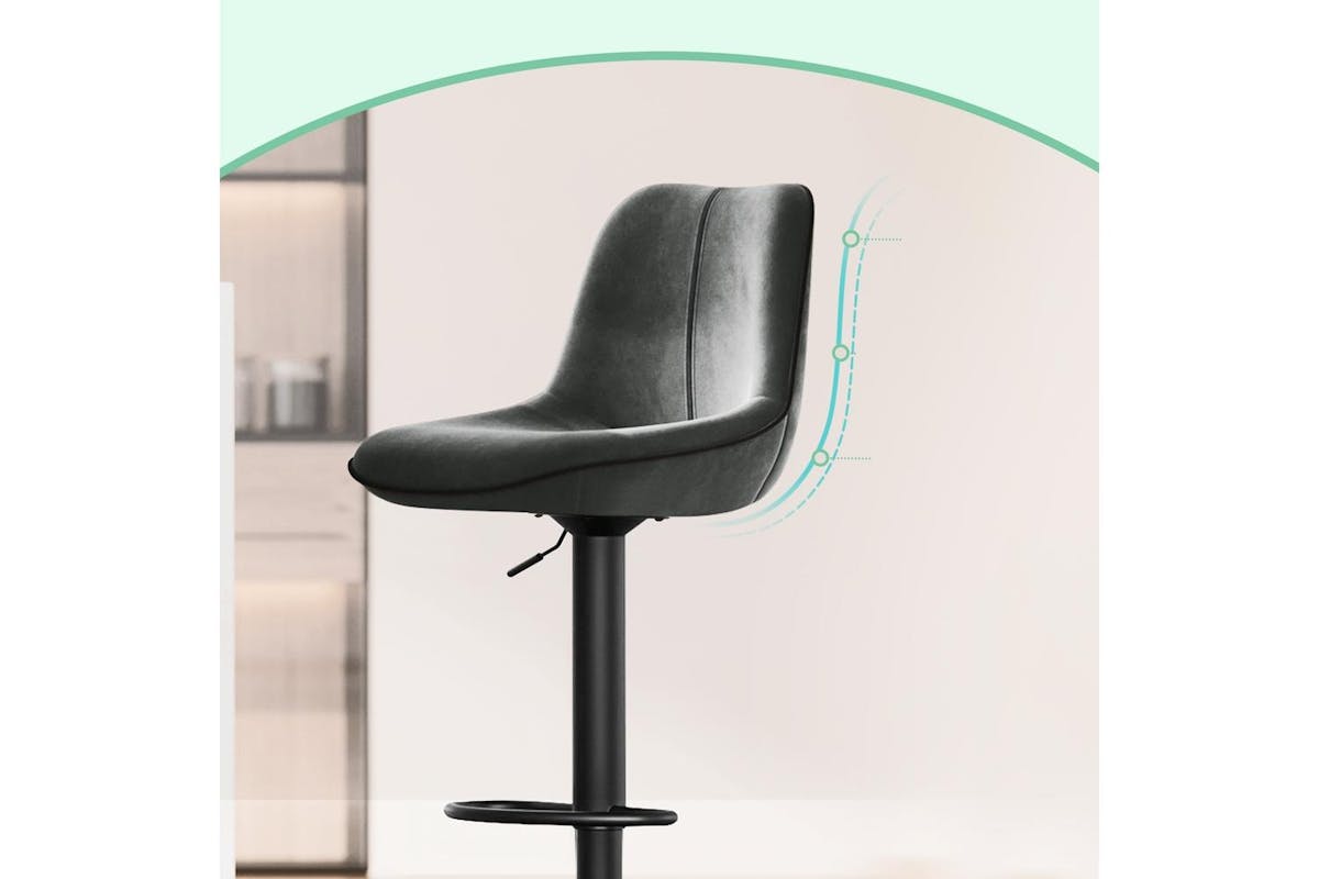 Vasagle Bar Stools | Velvet | Anthracite Gray | Adjustable Height-8