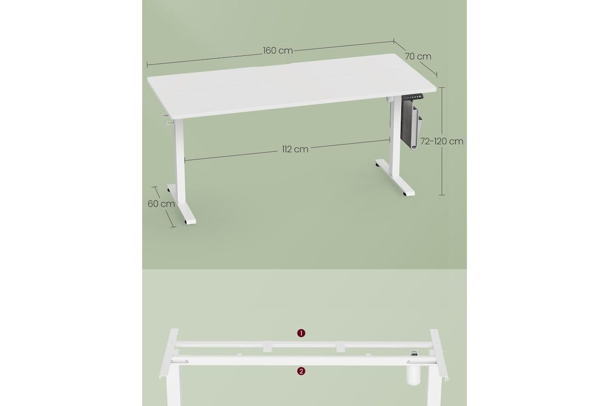 Vasagle Standing Desk | Height Adjustable | Steel Frame | 120cm-6