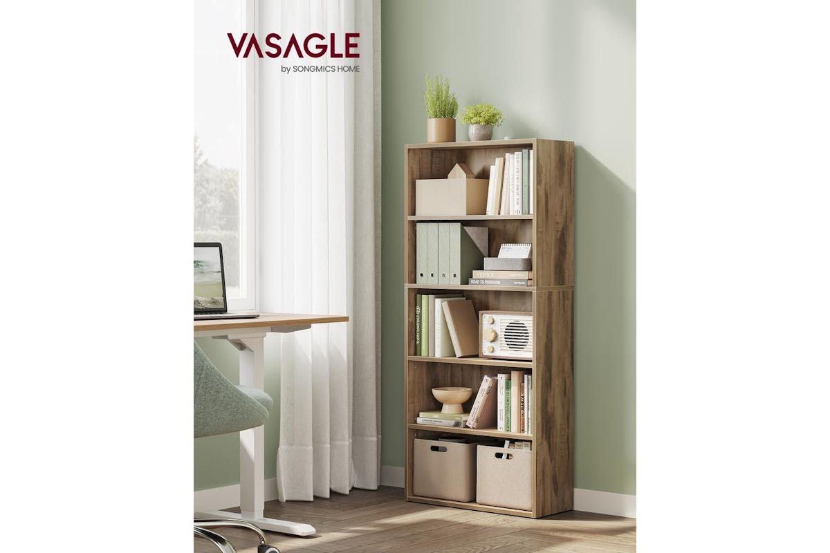 Vasagle Bookcase | Open Storage Shelf | Particleboard | 24 X 60 X 134.2 Cm-2