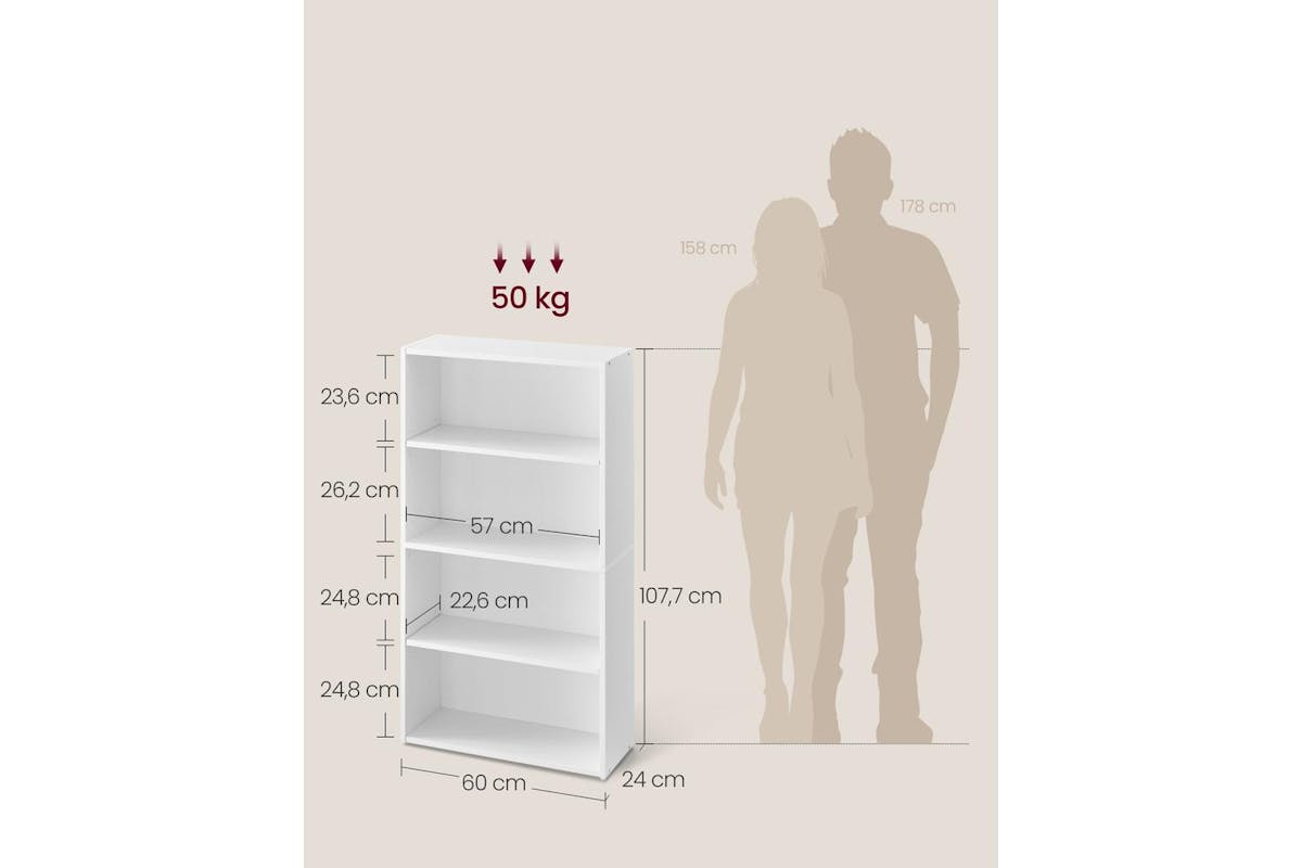 Vasagle Bookcase | Open Storage | Particleboard | 24 X 60 X 107.7 Cm-8