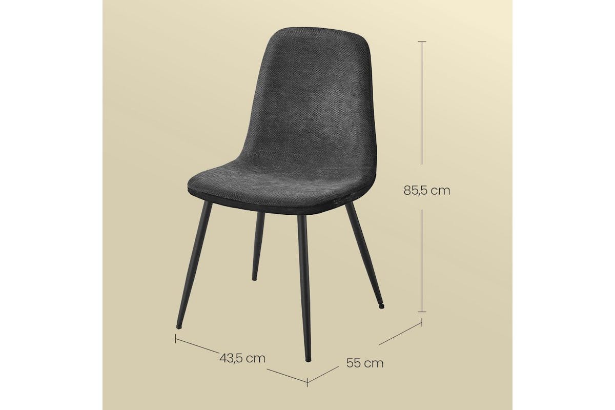 Dining Chairs | Dining Chair | Chenille Fabric And Pu | Standard Size-3