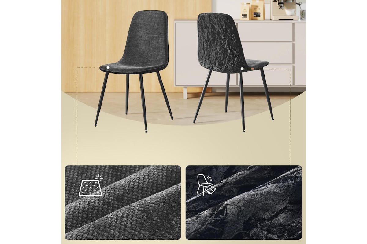 Dining Chairs | Dining Chair | Chenille Fabric And Pu | Standard Size-6