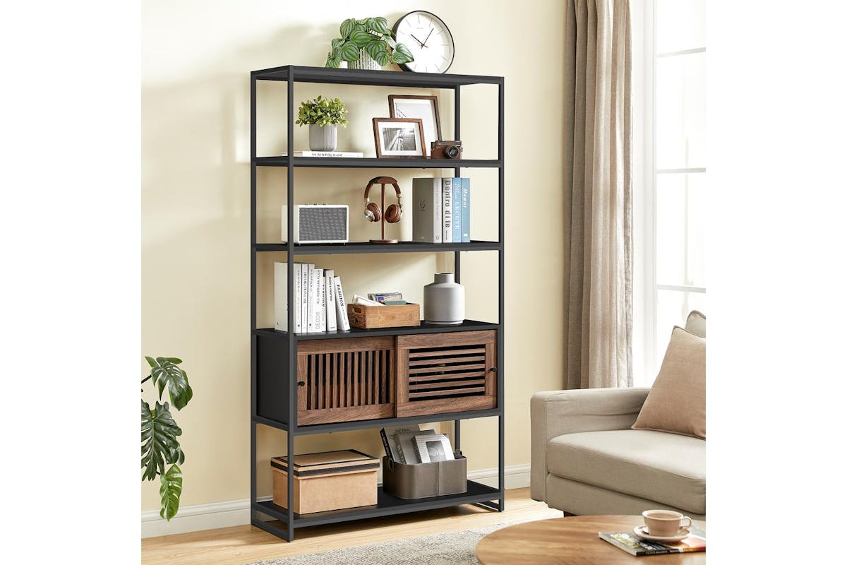 Vasagle Bookshelf | Bookcase | Columbian Walnut Wood Pattern | Tall-2