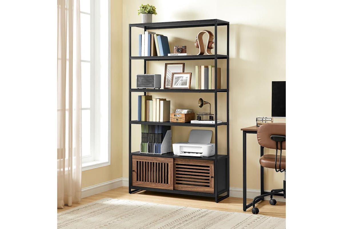Vasagle Bookshelf | Bookcase | Columbian Walnut Wood Pattern | Tall-3