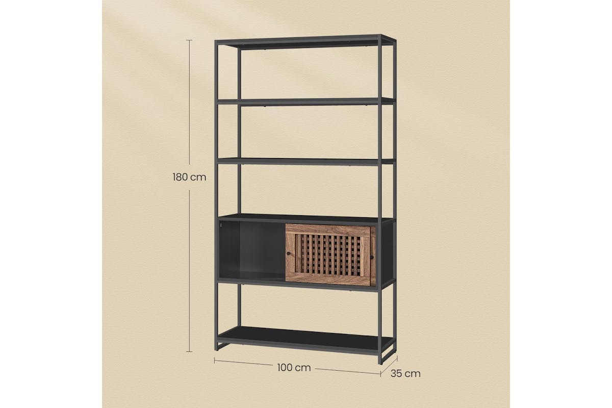 Vasagle Bookshelf | Bookcase | Columbian Walnut Wood Pattern | Tall-6