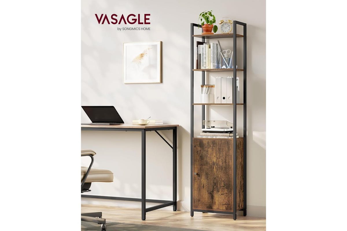 Vasagle Bookshelf | Bookcase | Rustic Brown And Ink Black | 159.5cm-2