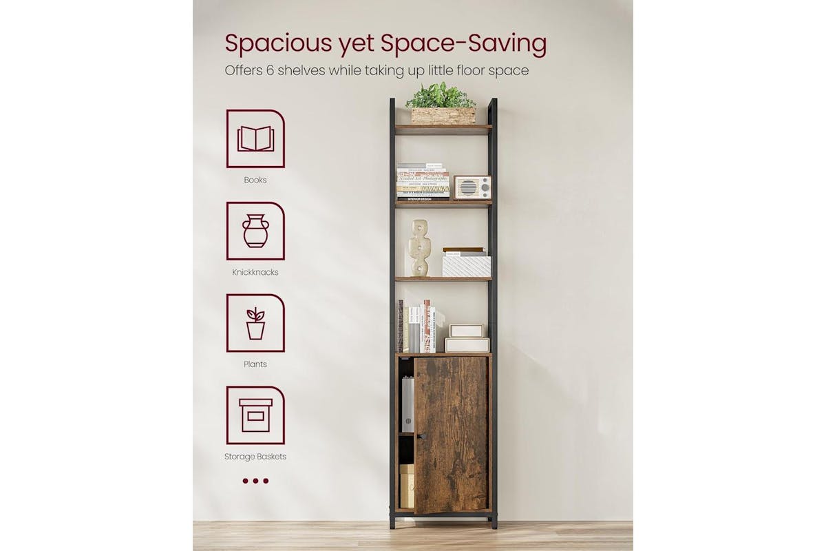 Vasagle Bookshelf | Bookcase | Rustic Brown And Ink Black | 159.5cm-4