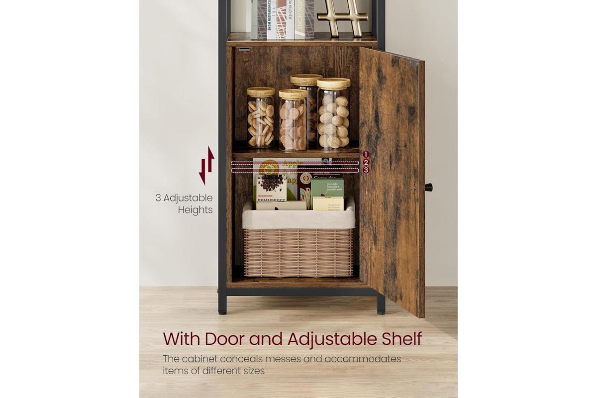 Vasagle Bookshelf | Bookcase | Rustic Brown And Ink Black | 159.5cm-5