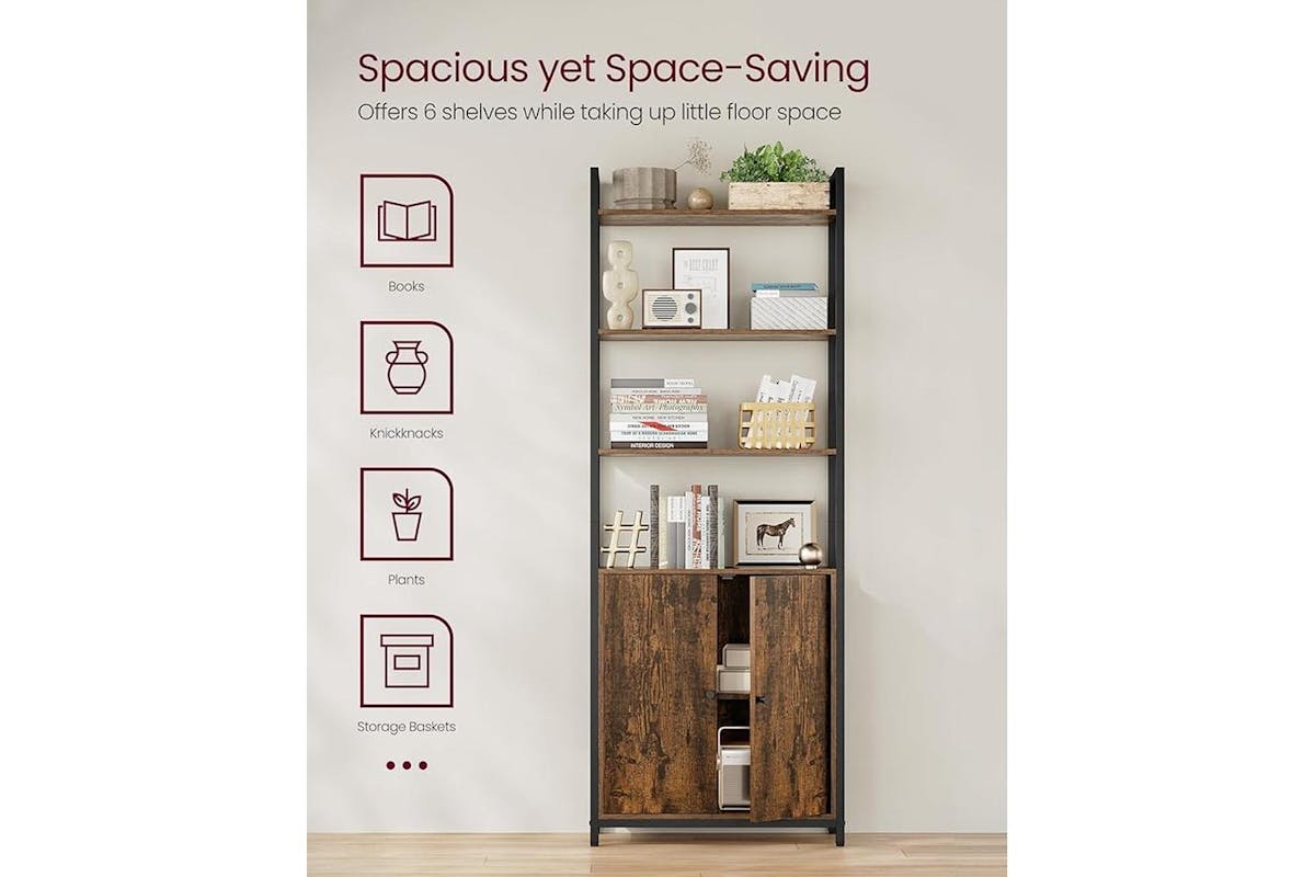 Vasagle Bookshelf | Bookcase | Rustic Brown And Ink Black | 159.5cm-4