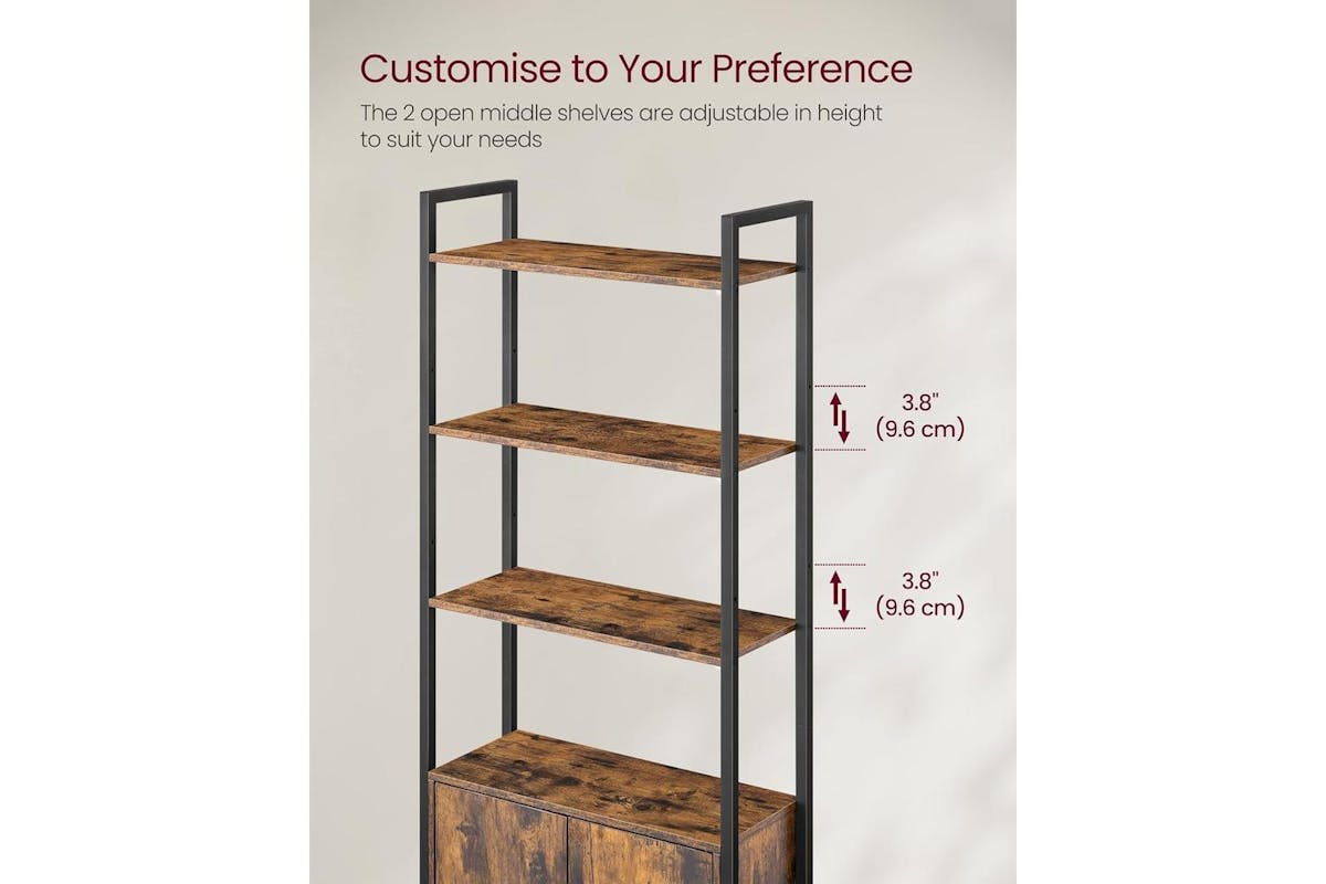 Vasagle Bookshelf | Bookcase | Rustic Brown And Ink Black | 159.5cm-6
