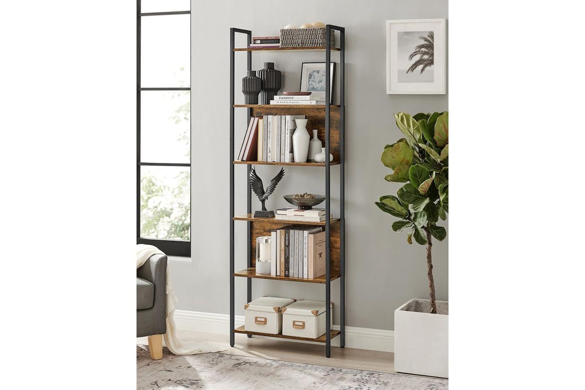 Bookshelf | Bookcase | Particleboard And Steel | 60 X 24 X 186 Cm-3