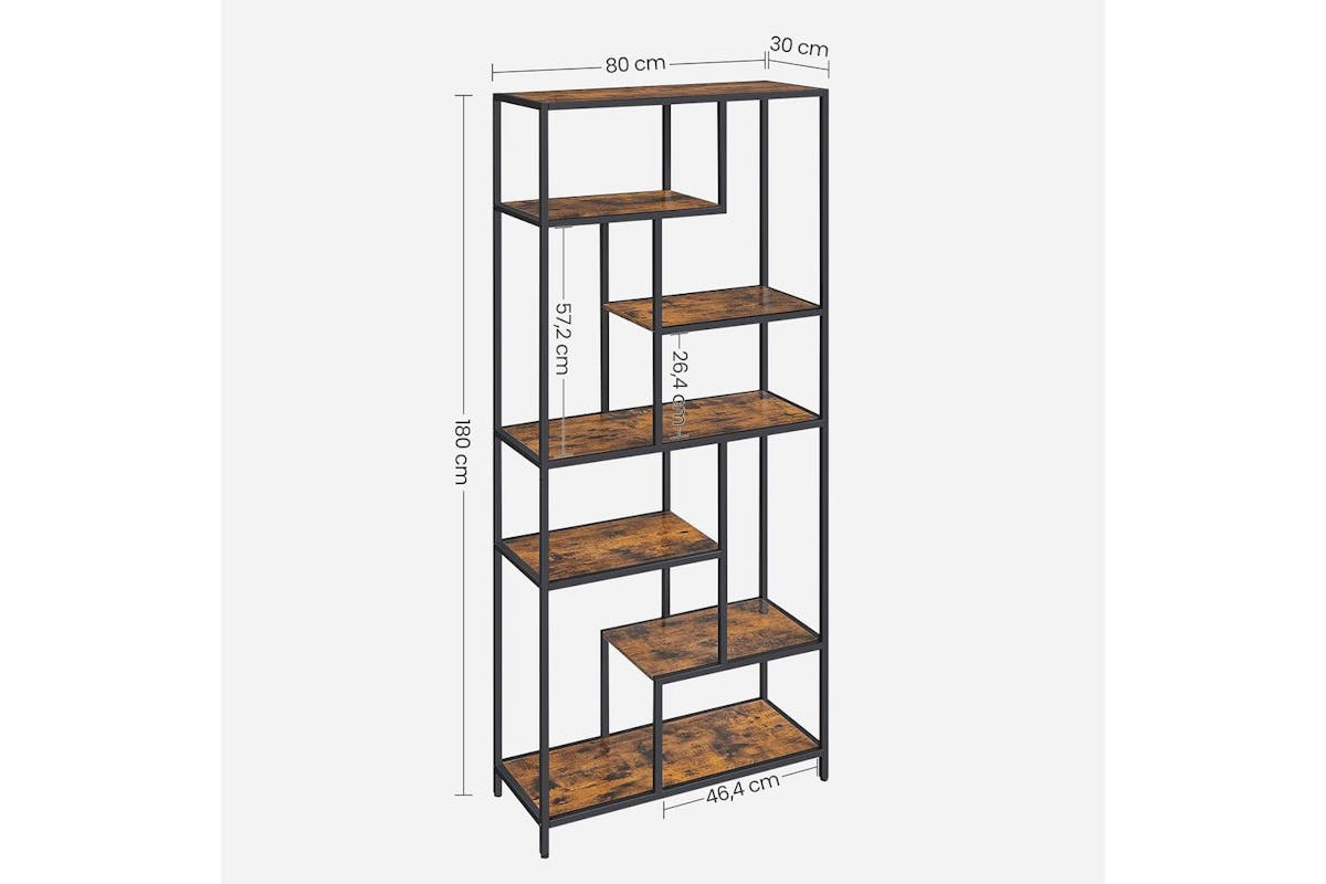 Bookshelf | Bookcase | Chipboard And Steel | 180 Cm-6