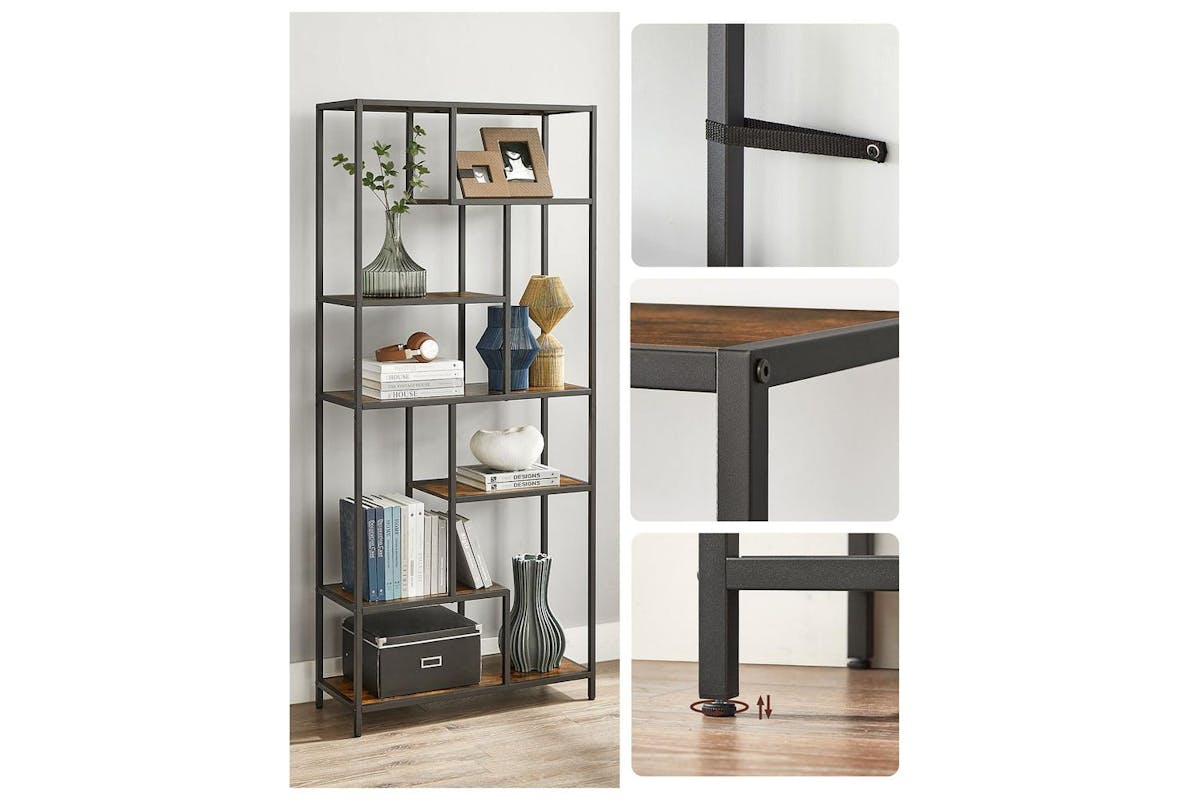 Bookshelf | Bookcase | Chipboard And Steel | 180 Cm-7