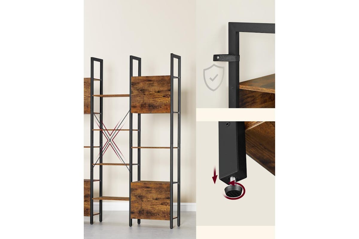 Vasagle Bookshelf | Bookcase | Particleboard And Steel | 24 X 128 X 166 Cm-4