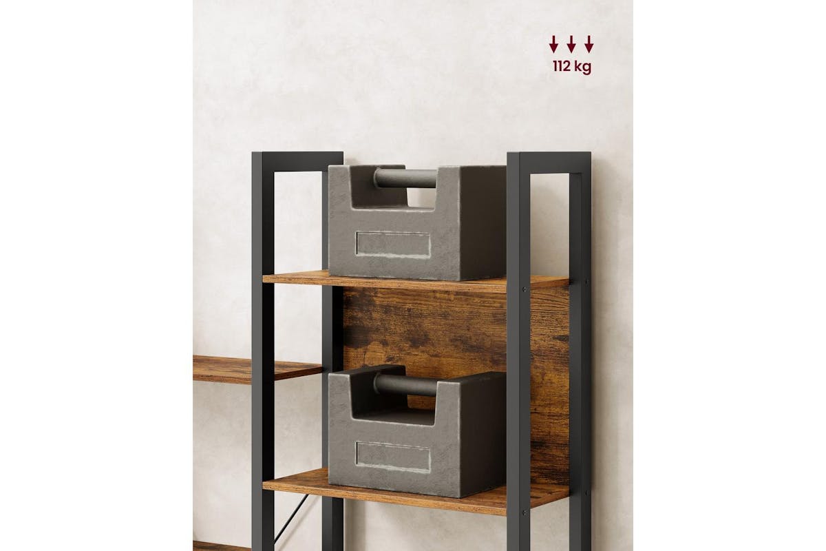 Vasagle Bookshelf | Bookcase | Particleboard And Steel | 24 X 128 X 166 Cm-6