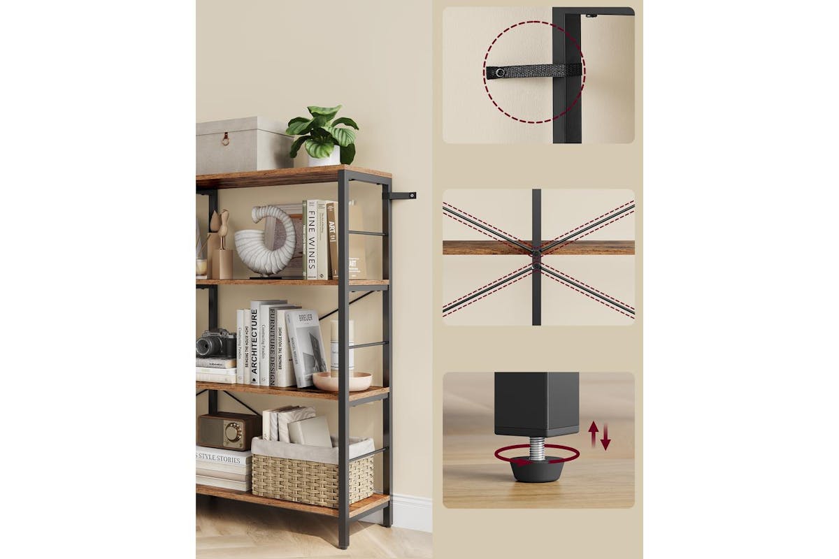Book Shelf | Bookcase | Particleboard And Steel | 109.4 Cm-4