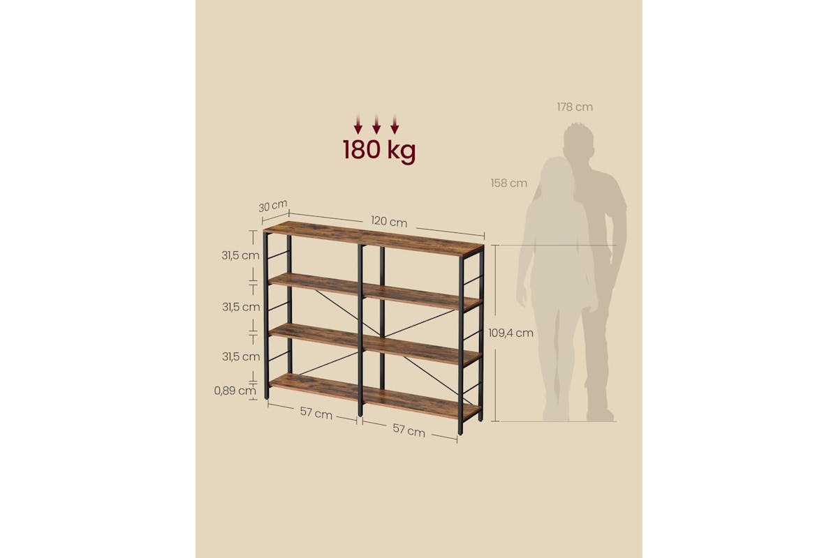 Book Shelf | Bookcase | Particleboard And Steel | 109.4 Cm-6