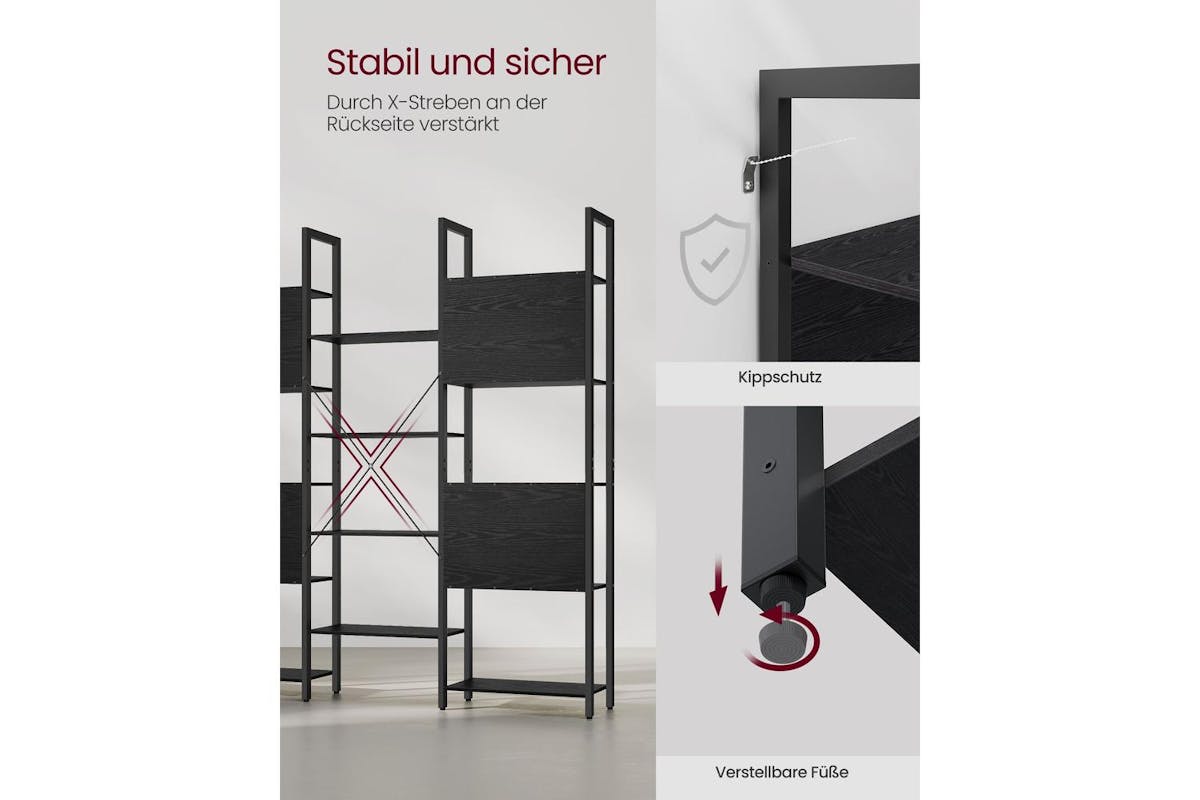 Vasagle Ladder Shelves | Bookcase | Particleboard And Steel | 62.2 Inch-5