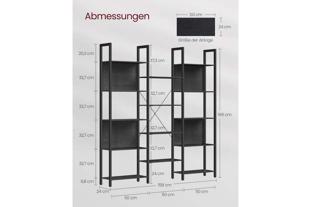 Vasagle Ladder Shelves | Bookcase | Particleboard And Steel | 62.2 Inch-7