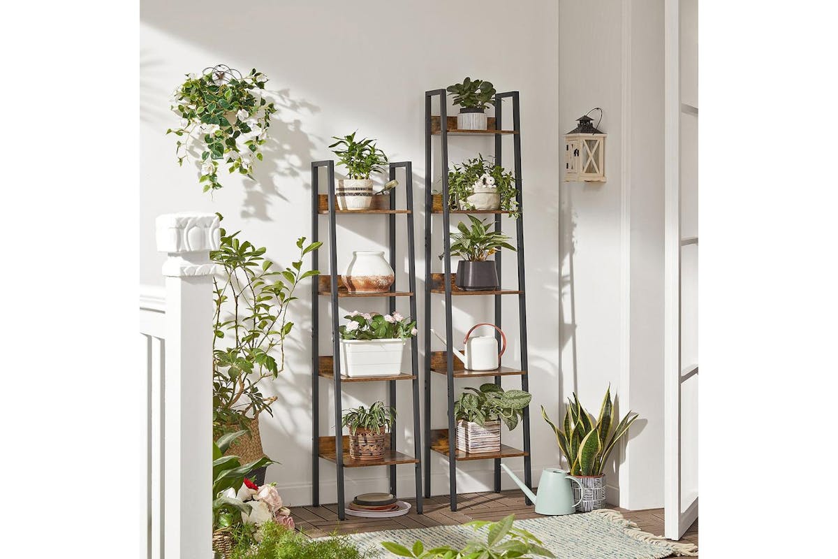 Vasagle Ladder Shelves | Bookcase | Particleboard And Steel | 33.8 X 30 X 140 Cm-4