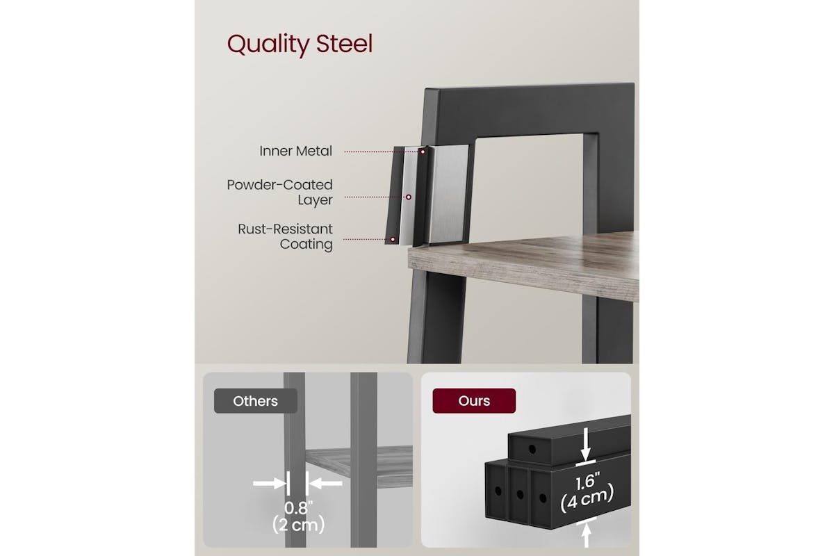 Ladder Shelves | Bookcase | Chipboard And Steel | 137 Cm-6