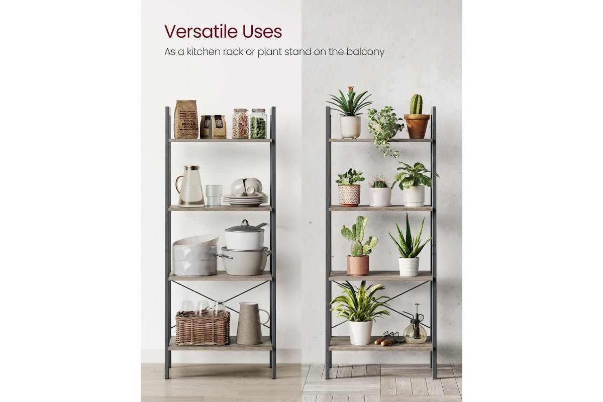 Ladder Shelves | Bookcase | Chipboard And Steel | 137 Cm-8