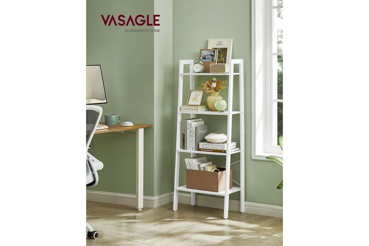 Ladder Shelves | Bookcase | Particleboard And Steel | 4-tier-2