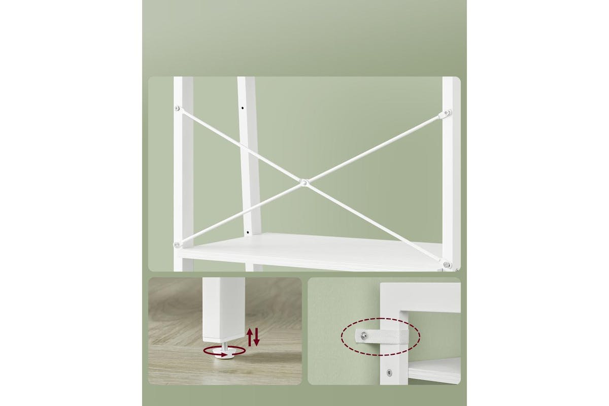 Ladder Shelves | Bookcase | Particleboard And Steel | 4-tier-3