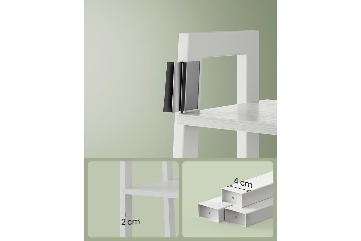 Ladder Shelves | Bookcase | Particleboard And Steel | 4-tier-6