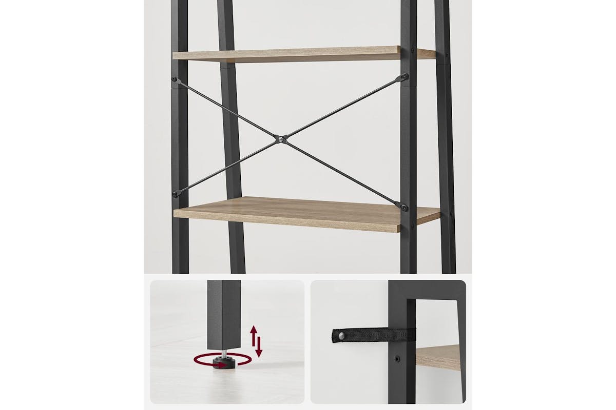 Vasagle Ladder Shelves | Bookcase | Particleboard And Steel | 67.5 Inch-4