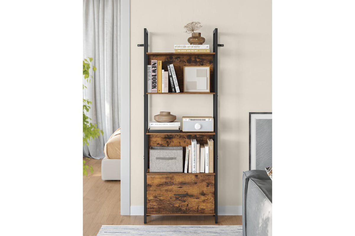 Ladder Shelves | Bookcase | Particleboard And Steel | 5-tier-3