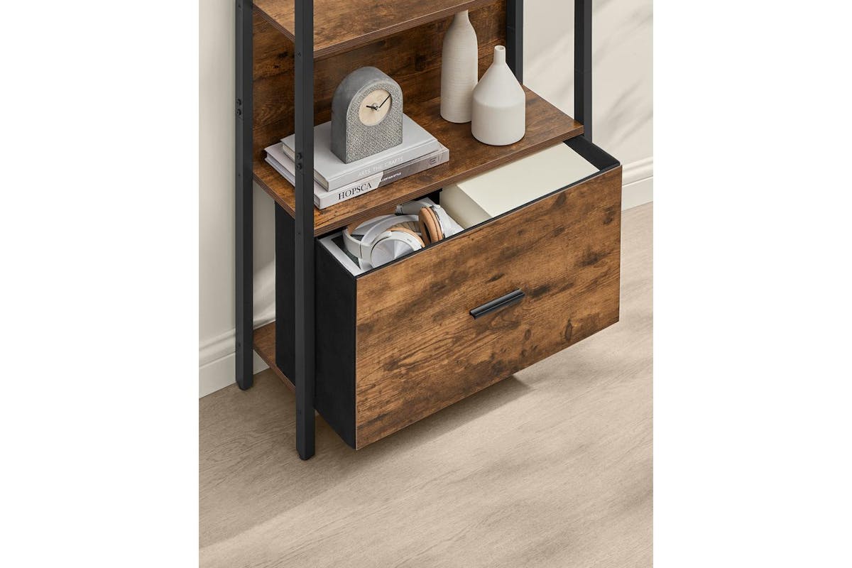 Ladder Shelves | Bookcase | Particleboard And Steel | 5-tier-4