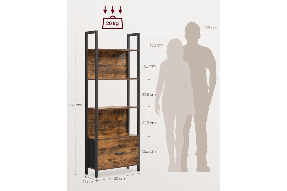 Ladder Shelves | Bookcase | Particleboard And Steel | 5-tier-7