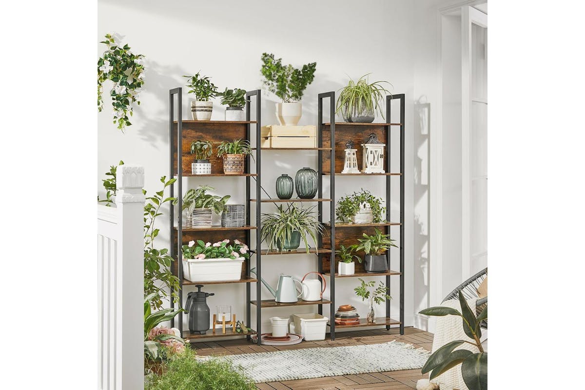 Ladder Shelf | Bookcase | Wood Chipboard & Steel | 158 X 24 X 166 Cm-3
