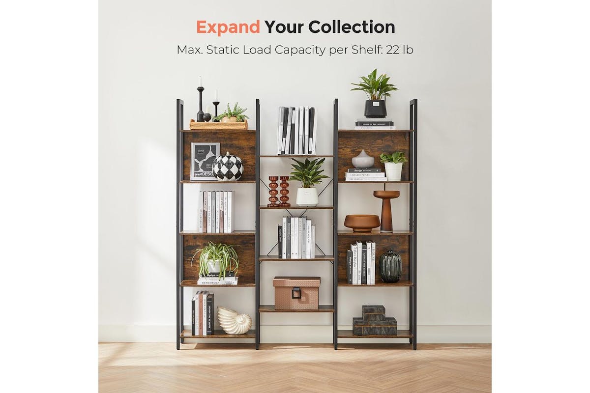 Ladder Shelf | Bookcase | Wood Chipboard & Steel | 158 X 24 X 166 Cm-4
