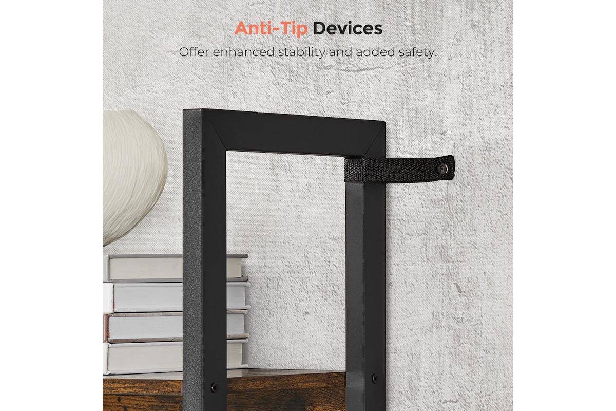 Ladder Shelf | Bookcase | Wood Chipboard & Steel | 158 X 24 X 166 Cm-6