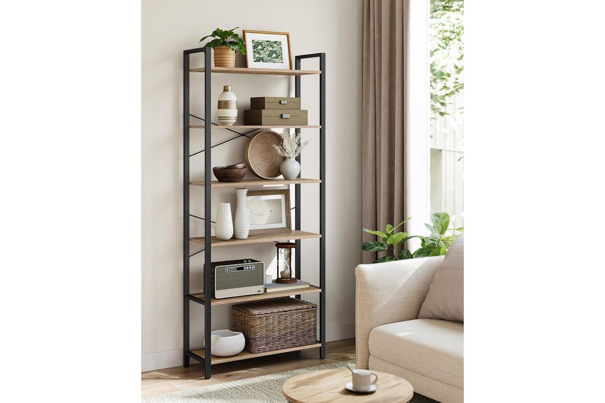 Ladder Shelf | Bookcase | Particleboard And Steel | 6-tier-3