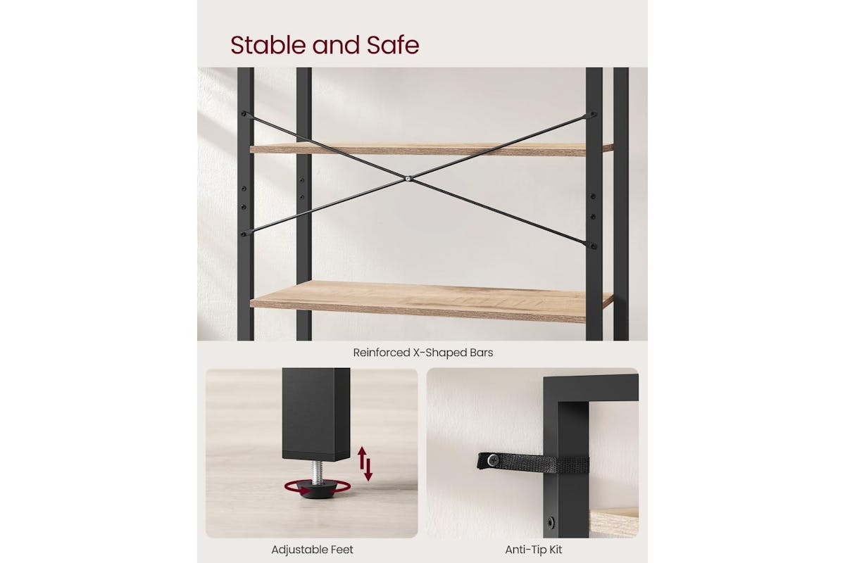 Ladder Shelf | Bookcase | Particleboard And Steel | 6-tier-4