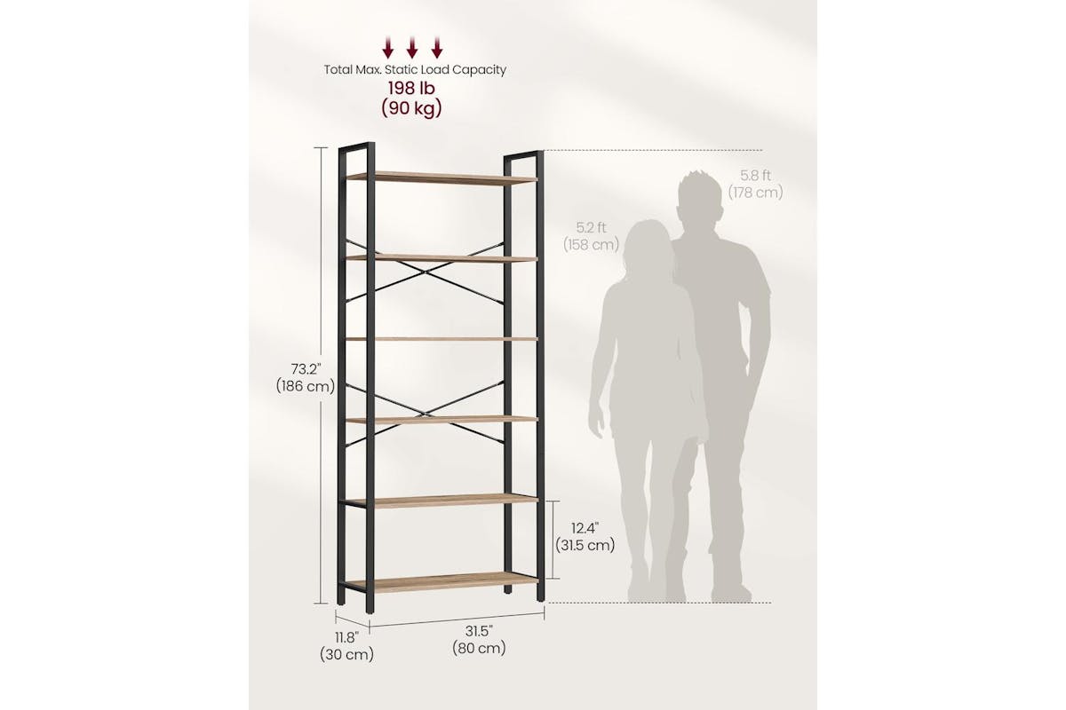 Ladder Shelf | Bookcase | Particleboard And Steel | 6-tier-6