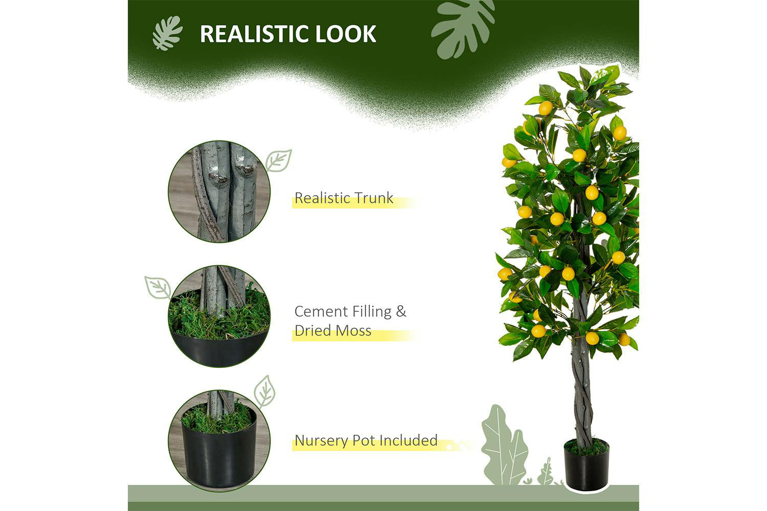 Artificial Lemon Tree | 135 cm-3