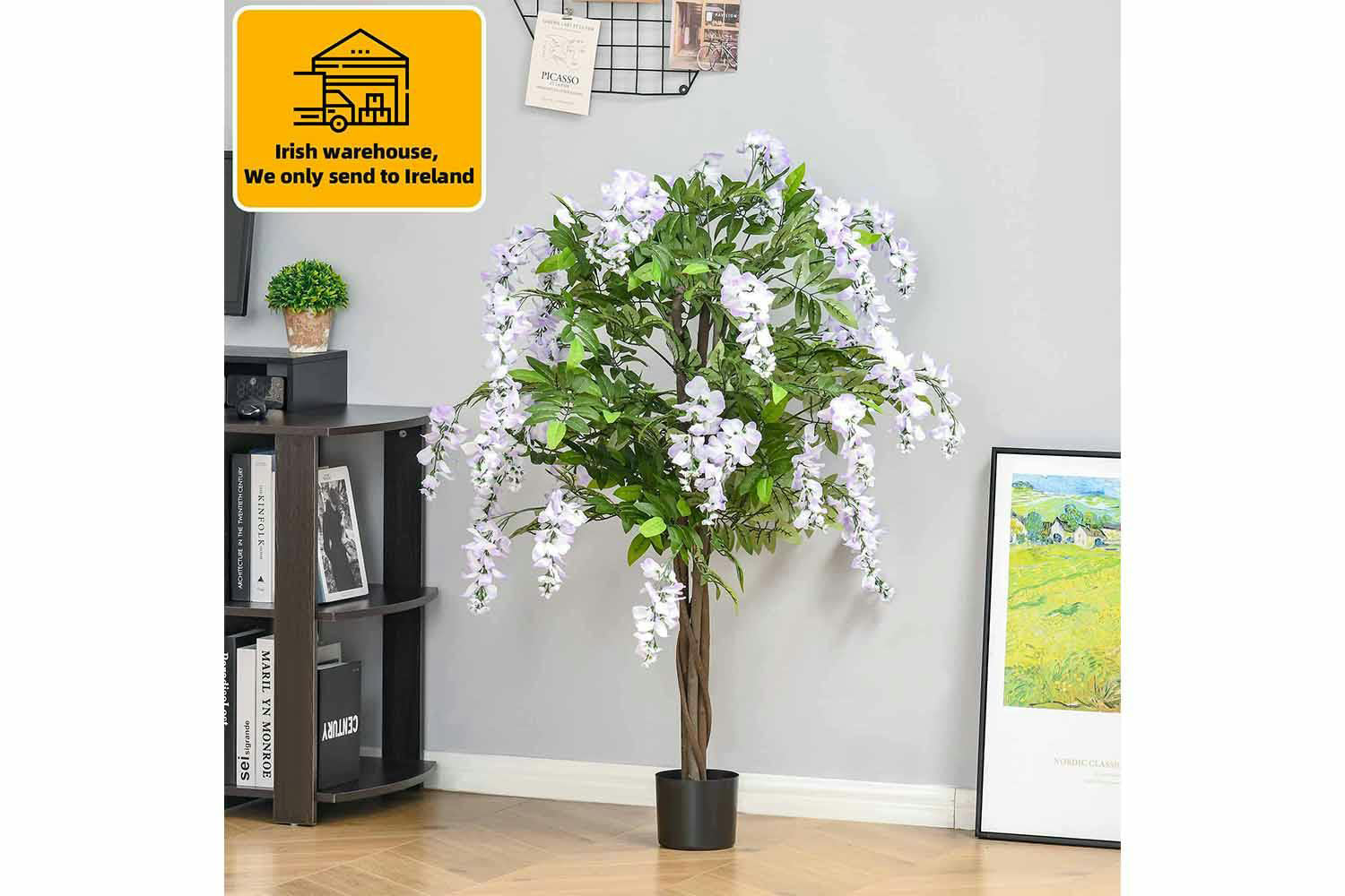 Artificial Wisteria Flower Tree | Green/Lilac | 110 cm-2